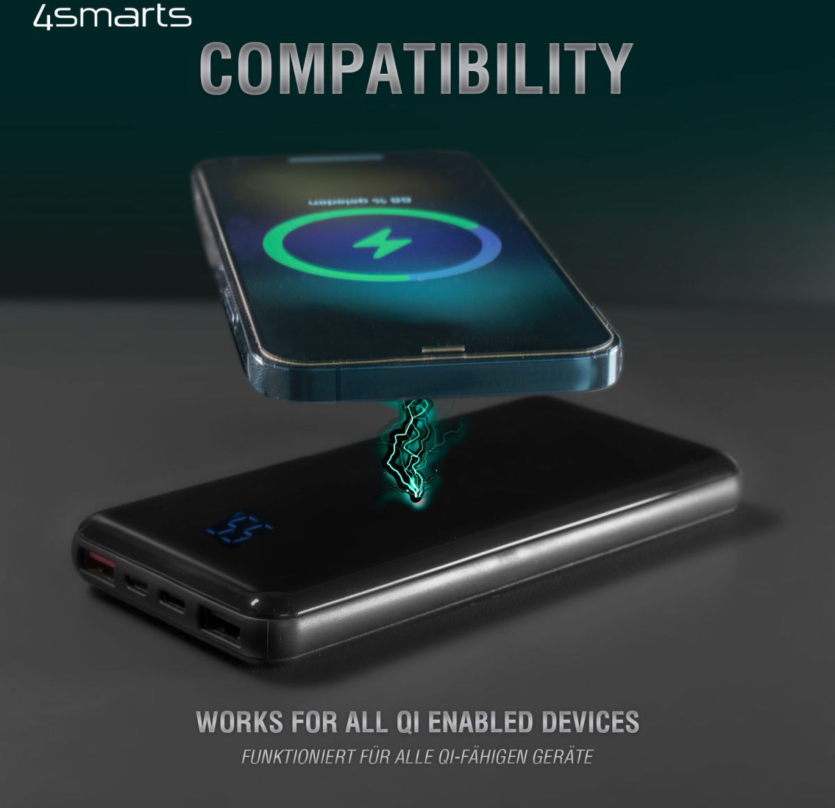 4smarts Powerbank 10.000 mAh Fast Charge 18W met Draadloos Opladen 15W afbeelding 5