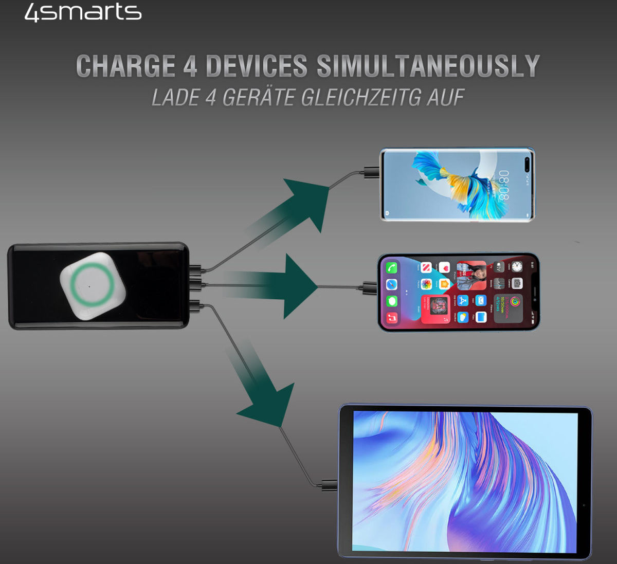 4smarts Powerbank 10.000 mAh Fast Charge 18W met Draadloos Opladen 15W afbeelding 6