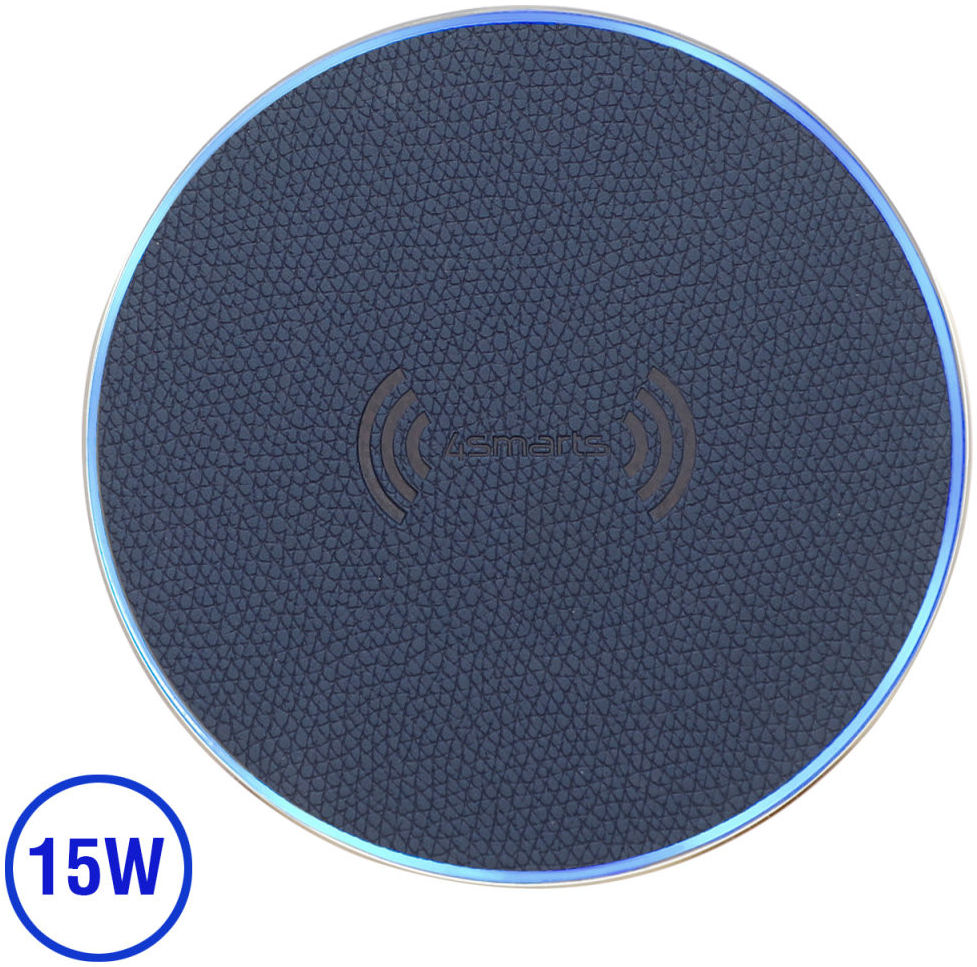 4smarts VoltBeam Draadloze Oplader 15W Fast Charge + Kabel 1M Blauw afbeelding 2