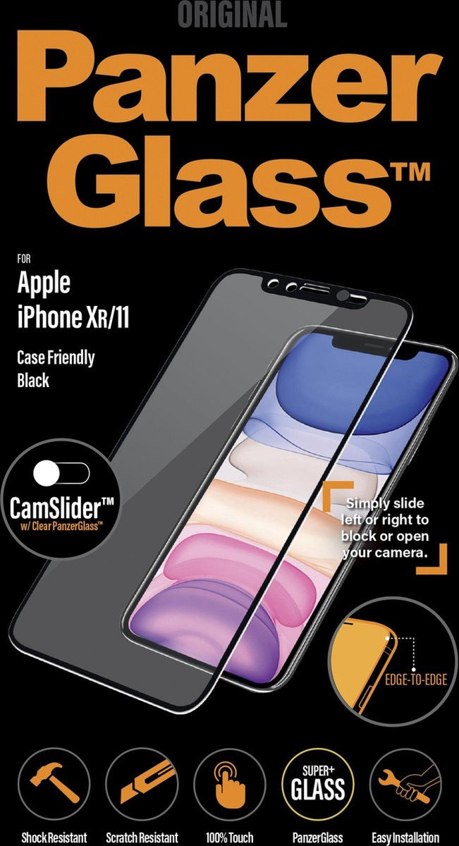 PanzerGlass CamSlider iPhone 11 / XR Screen Protector Case Friendly afbeelding 1