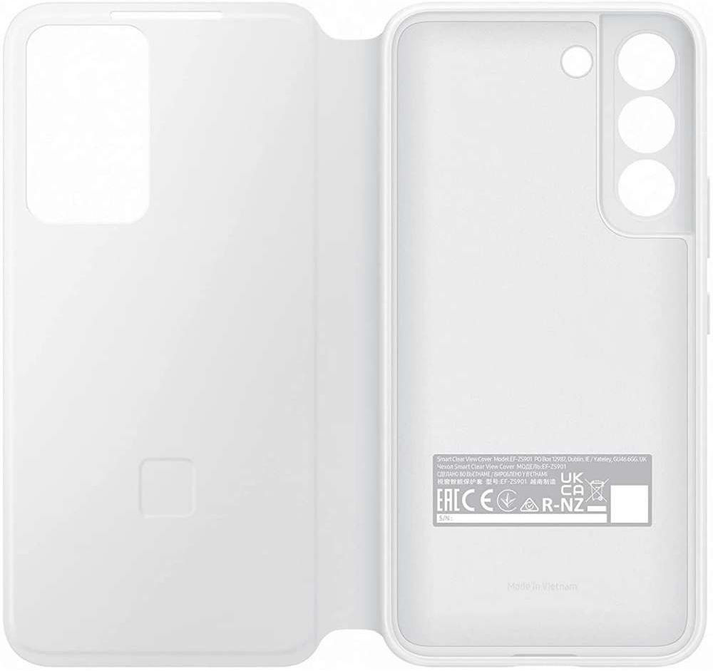 Origineel Samsung Galaxy S22 Hoesje Smart Clear View Cover Wit afbeelding 4