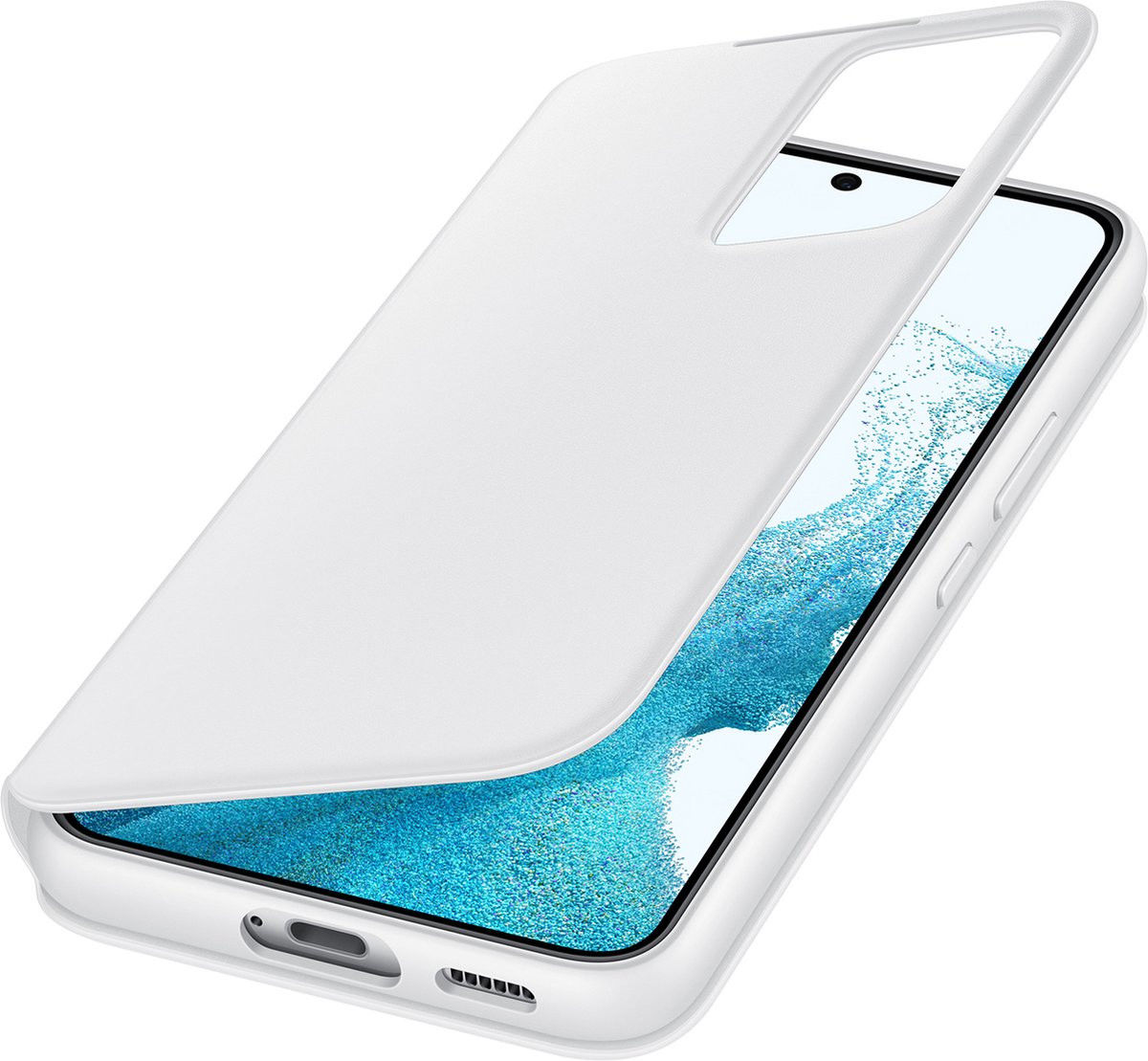 Origineel Samsung Galaxy S22 Hoesje Smart Clear View Cover Wit afbeelding 2
