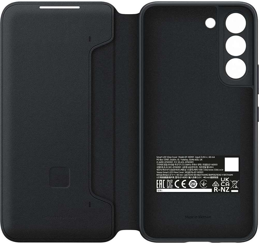 Origineel Samsung Galaxy S22 Hoesje Smart LED View Cover Zwart afbeelding 3