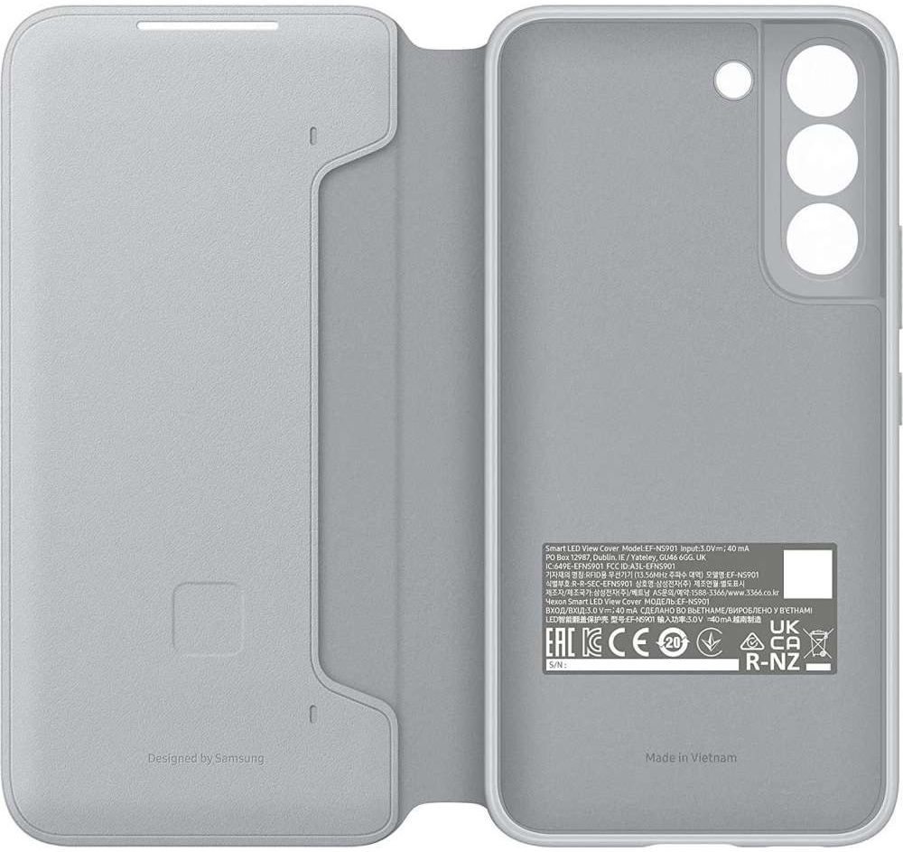 Origineel Samsung Galaxy S22 Hoesje Smart LED View Cover Grijs afbeelding 3