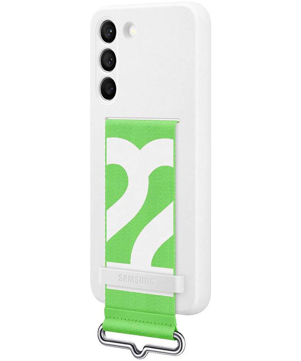 Origineel Samsung Galaxy S22 Hoesje Silicone Cover met Band Wit afbeelding 2