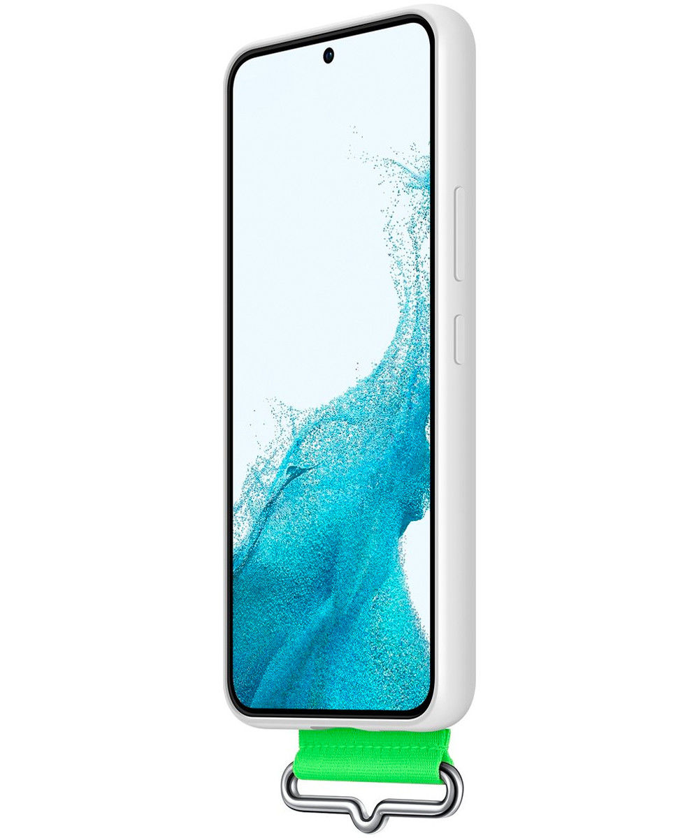 Origineel Samsung Galaxy S22 Hoesje Silicone Cover met Band Wit afbeelding 4