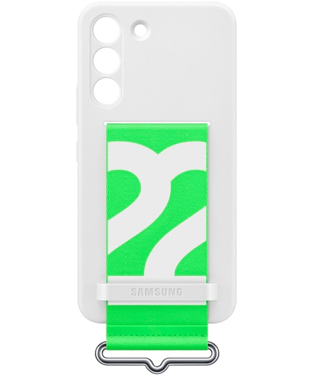 Origineel Samsung Galaxy S22 Hoesje Silicone Cover met Band Wit afbeelding 5