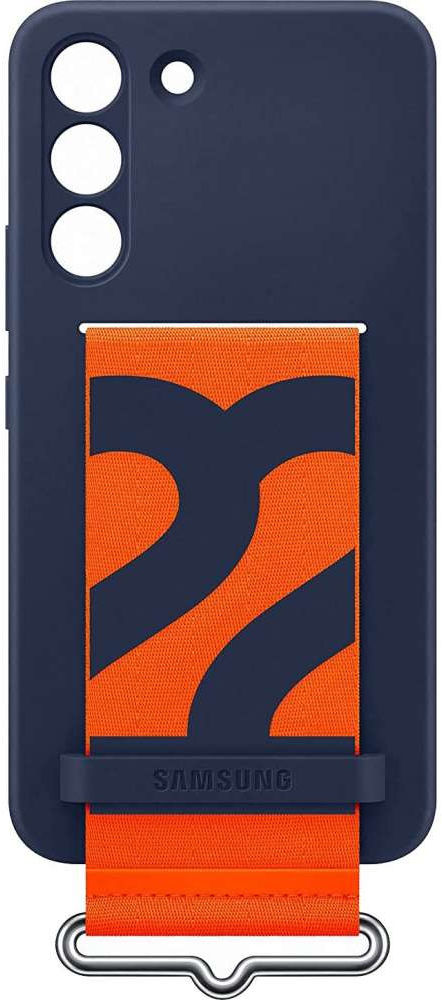 Origineel Samsung Galaxy S22 Hoesje Silicone Cover met Band Blauw afbeelding 4