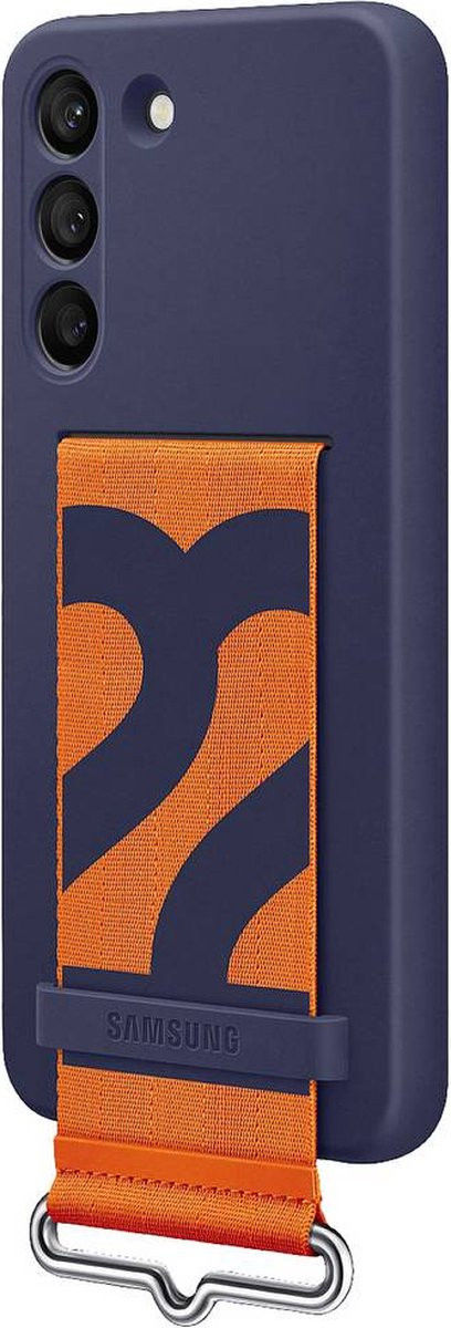 Origineel Samsung Galaxy S22 Hoesje Silicone Cover met Band Blauw afbeelding 2