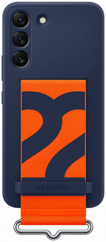 Origineel Samsung Galaxy S22 Hoesje Silicone Cover met Band Blauw afbeelding 1
