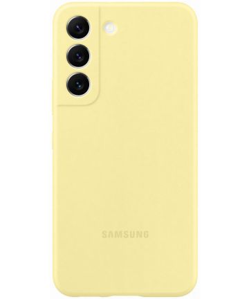 Origineel Samsung Galaxy S22 Hoesje Silicone Cover Geel Hoesjes