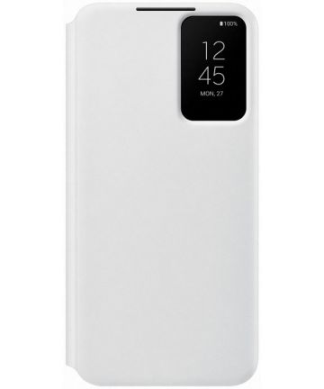 Origineel Samsung S22 Plus Hoesje Smart Clear View Cover Wit Hoesjes