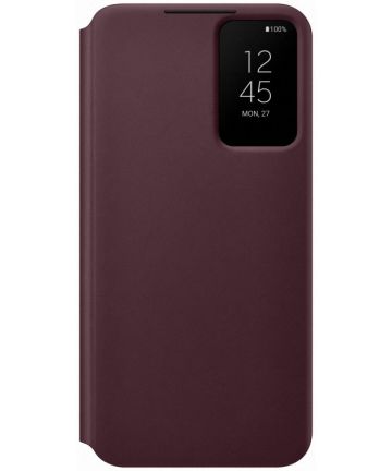 Origineel Samsung S22 Plus Hoesje Smart Clear View Cover Burgundy Hoesjes