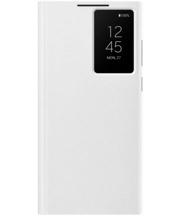 Origineel Samsung S22 Ultra Hoesje Smart Clear View Cover Wit Hoesjes