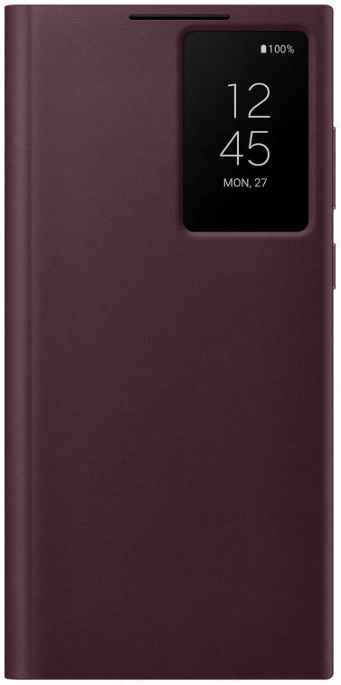 s22 ultra clear view cover burgundy