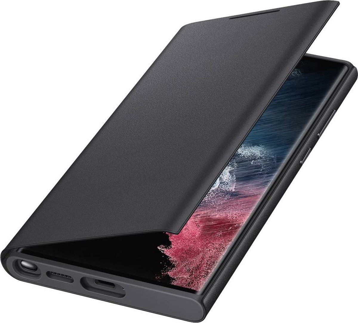 Origineel Samsung Galaxy S22 Ultra Hoesje Smart LED View Cover Zwart afbeelding 4