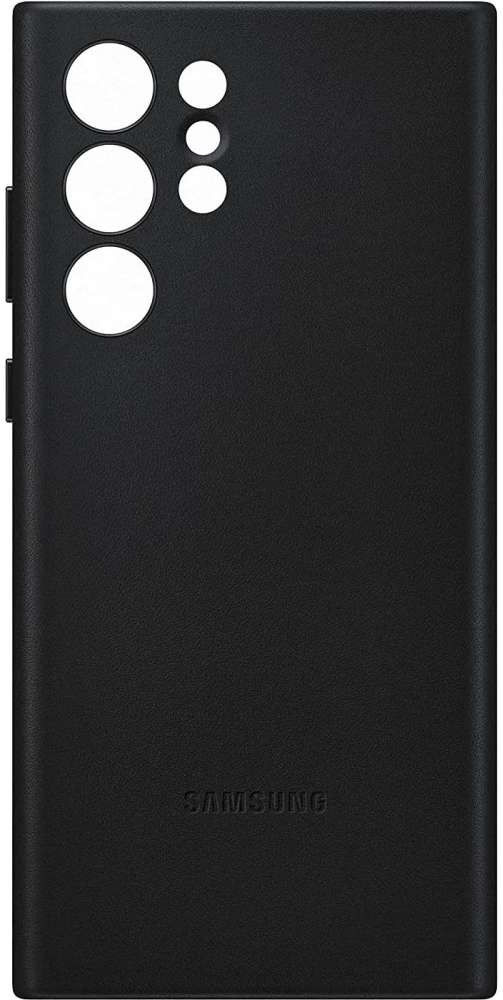 Origineel Samsung Galaxy S22 Ultra Hoesje Leather Back Cover Zwart afbeelding 4