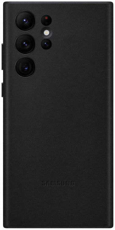 Origineel Samsung Galaxy S22 Ultra Hoesje Leather Back Cover Zwart afbeelding 1