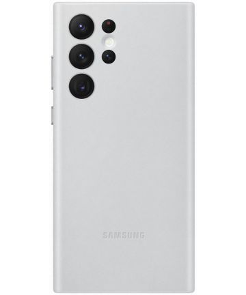 Origineel Samsung Galaxy S22 Ultra Hoesje Leather Back Cover Grijs Hoesjes