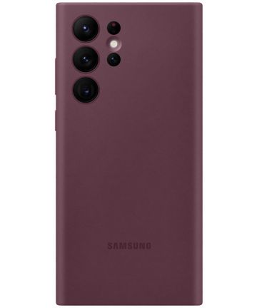 Origineel Samsung Galaxy S22 Ultra Hoesje Silicone Cover Burgundy Hoesjes