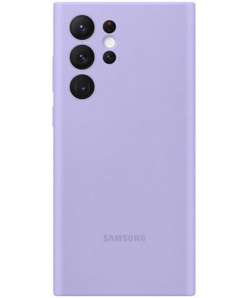 Origineel Samsung Galaxy S22 Ultra Hoesje Silicone Cover Paars Hoesjes