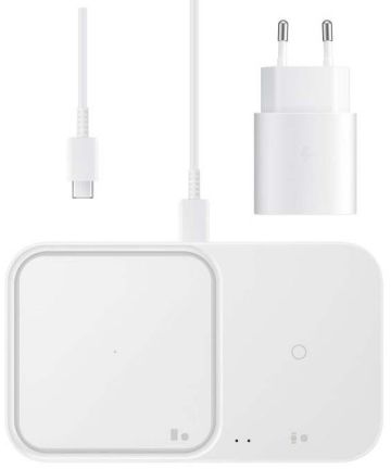 Originele Samsung Wireless Charger Duo Pad 15W + Adapter 25W Wit Opladers