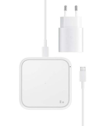 Originele Samsung Wireless Charger 15W Fast Charge + Adapter 25W Wit Opladers