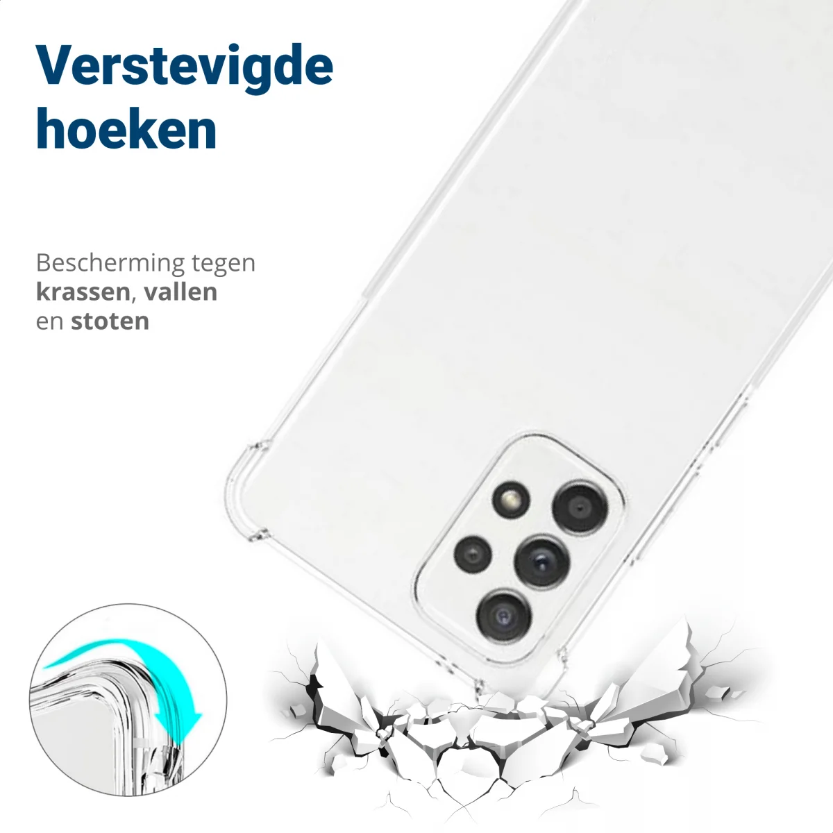 Samsung Galaxy A53 Hoesje Schokbestendig TPU Back Cover Transparant afbeelding 2