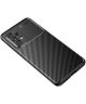 Samsung Galaxy A33 Hoesje Siliconen Carbon TPU Back Cover Zwart