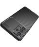 Samsung Galaxy A53 Hoesje Siliconen Carbon TPU Back Cover Zwart