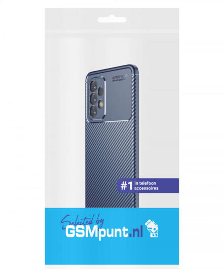Samsung Galaxy A53 Hoesje Siliconen Carbon TPU Back Cover Blauw afbeelding 6