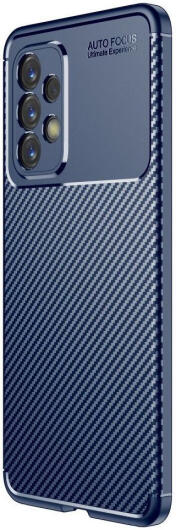 Samsung Galaxy A53 Hoesje Siliconen Carbon TPU Back Cover Blauw afbeelding 1