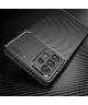Samsung Galaxy A73 5G Hoesje Siliconen Carbon TPU Back Cover Zwart