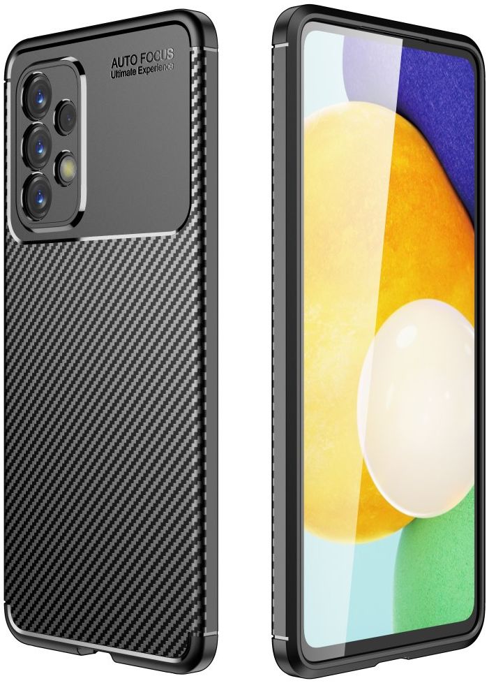 Samsung Galaxy A73 5G Hoesje Siliconen Carbon TPU Back Cover Zwart afbeelding 12