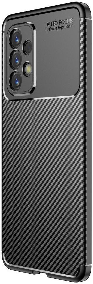 Samsung Galaxy A73 5G Hoesje Siliconen Carbon TPU Back Cover Zwart afbeelding 1