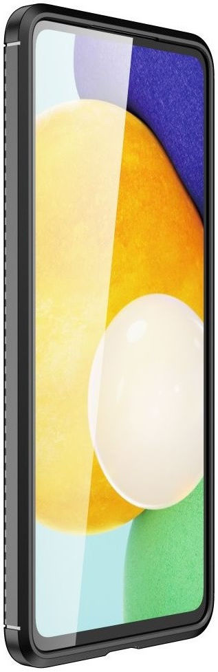 Samsung Galaxy A73 5G Hoesje Siliconen Carbon TPU Back Cover Zwart afbeelding 2