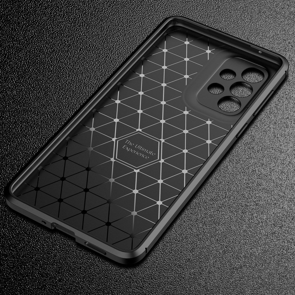 Samsung Galaxy A73 5G Hoesje Siliconen Carbon TPU Back Cover Zwart afbeelding 6