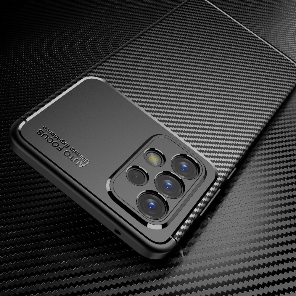 Samsung Galaxy A73 5G Hoesje Siliconen Carbon TPU Back Cover Zwart afbeelding 9
