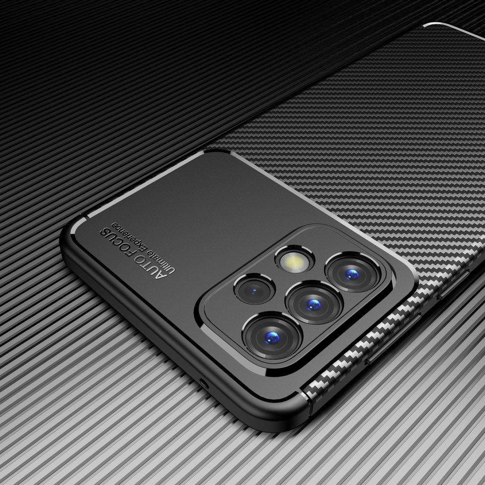 Samsung Galaxy A73 5G Hoesje Siliconen Carbon TPU Back Cover Zwart afbeelding 11