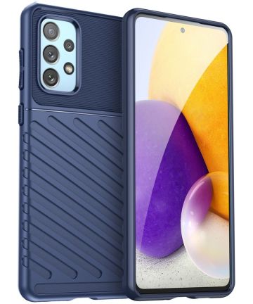 Samsung Galaxy A73 5G Hoesje TPU Thunder Design Back Cover Blauw Hoesjes