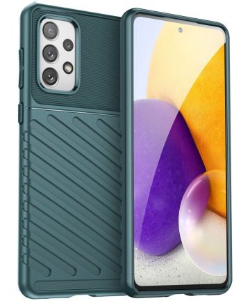 Samsung Galaxy A73 5G Hoesje TPU Thunder Design Back Cover Groen Hoesjes