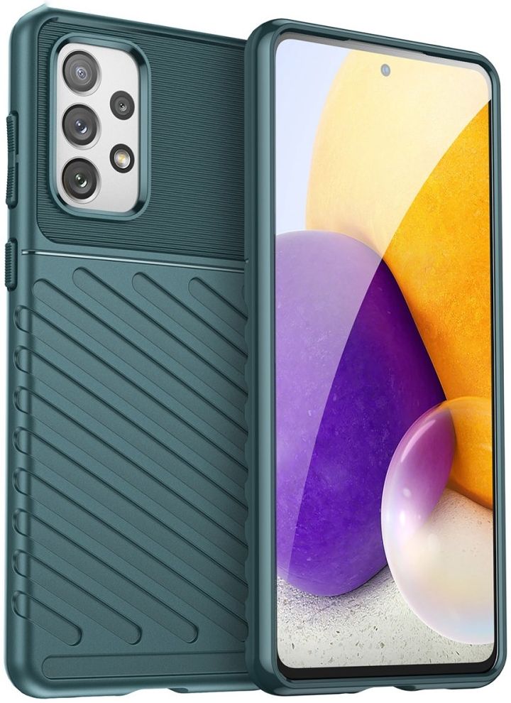 Samsung Galaxy A73 5G Hoesje TPU Thunder Design Back Cover Groen afbeelding 1