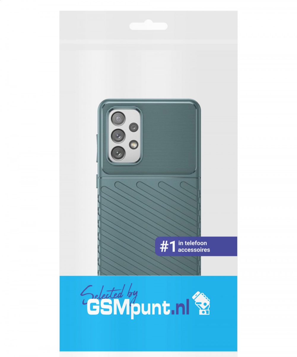Samsung Galaxy A73 5G Hoesje TPU Thunder Design Back Cover Groen afbeelding 10