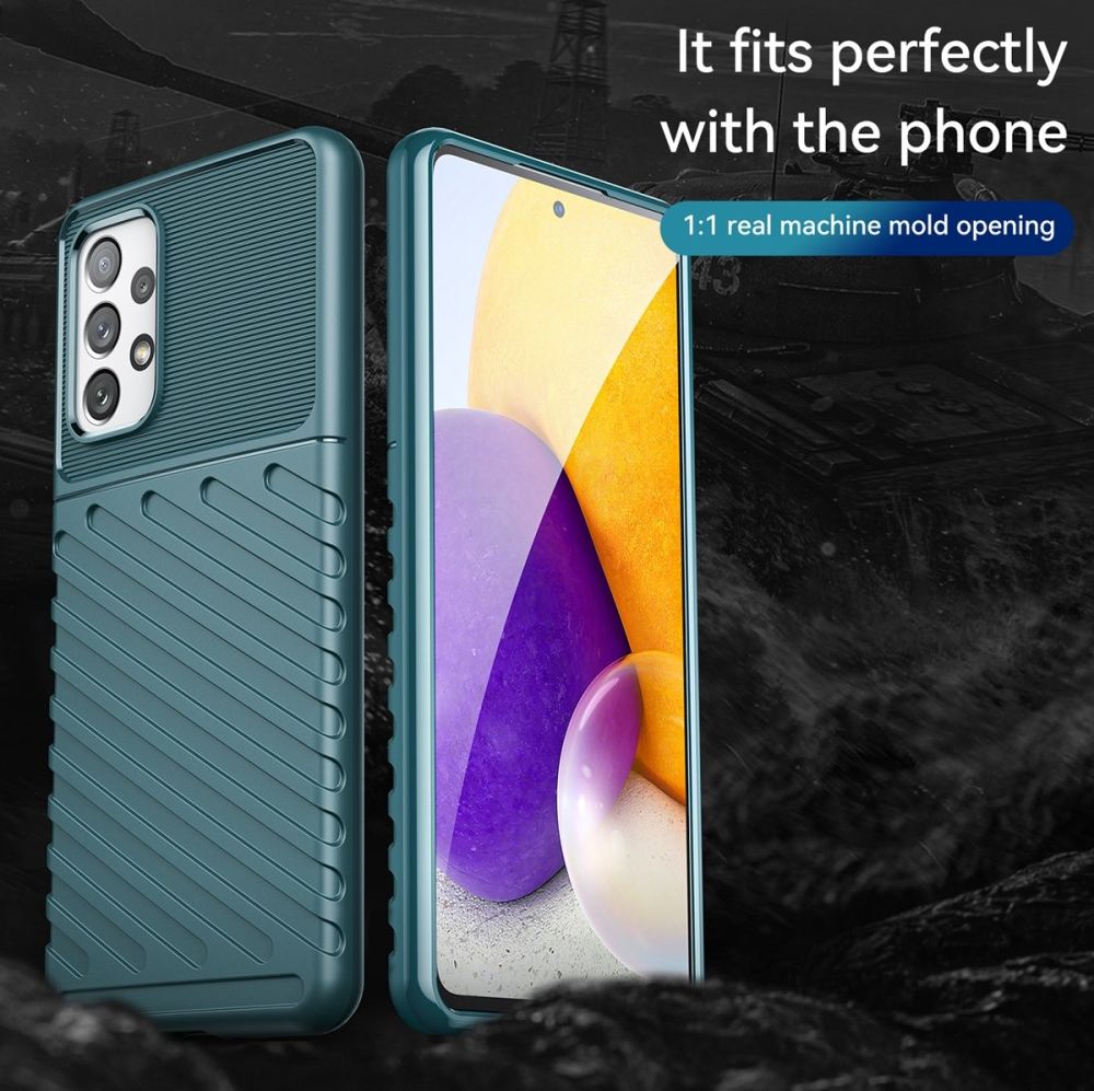 Samsung Galaxy A73 5G Hoesje TPU Thunder Design Back Cover Groen afbeelding 5