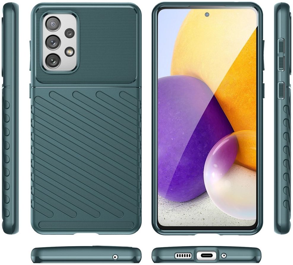 Samsung Galaxy A73 5G Hoesje TPU Thunder Design Back Cover Groen afbeelding 9