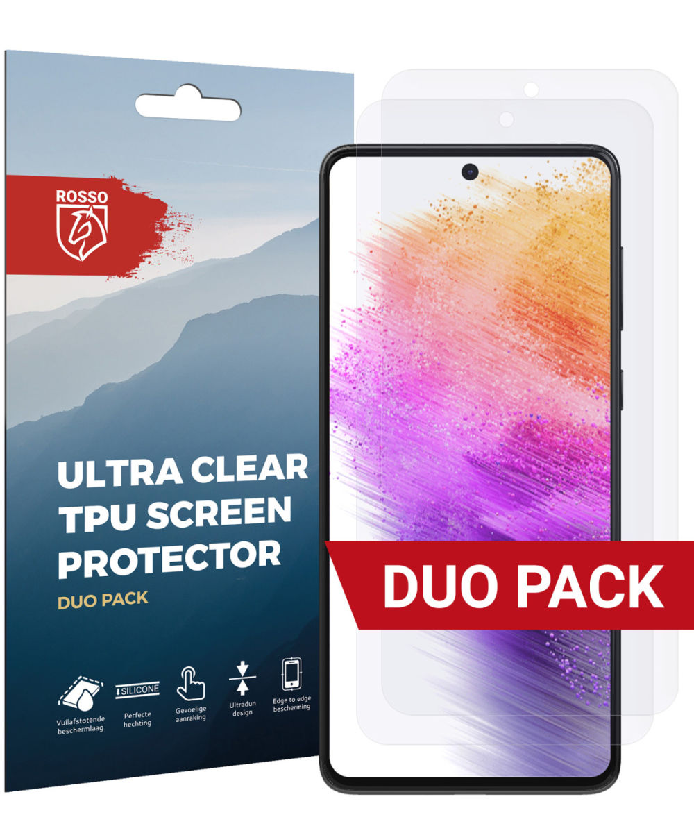 Rosso Samsung Galaxy A73 5G Ultra Clear Screen Protector Duo Pack afbeelding 1