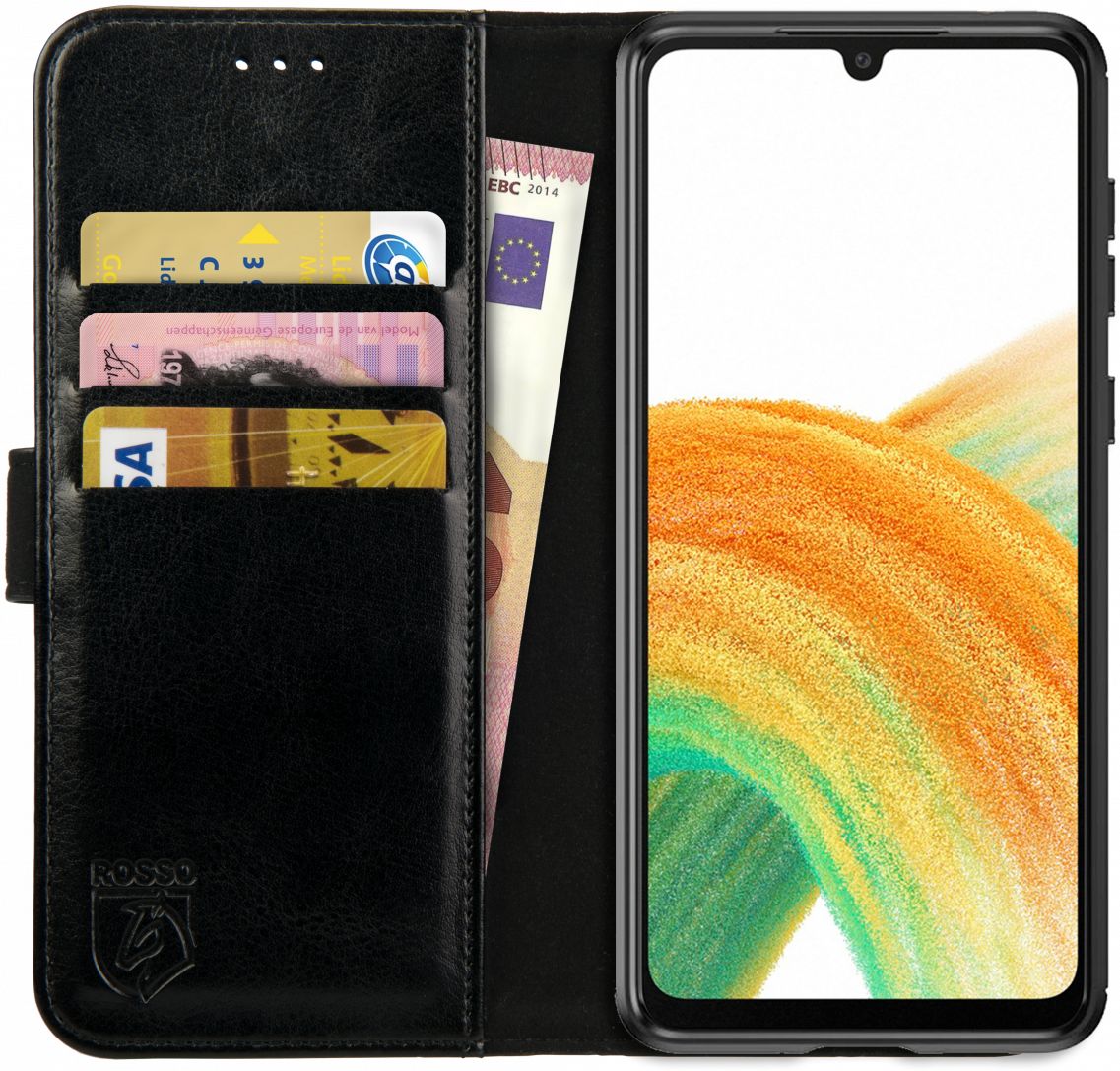 Rosso Element Samsung Galaxy A33 Hoesje Book Cover Wallet Zwart afbeelding 1