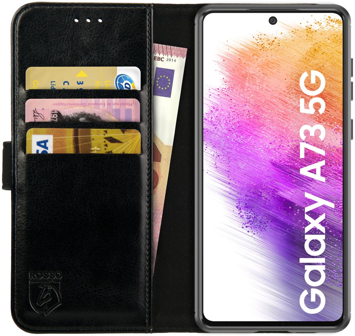 Rosso Element Samsung Galaxy A73 Hoesje Book Cover Zwart afbeelding 1