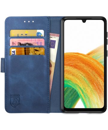Rosso Element Samsung Galaxy A33 Hoesje Book Cover Wallet Blauw Hoesjes