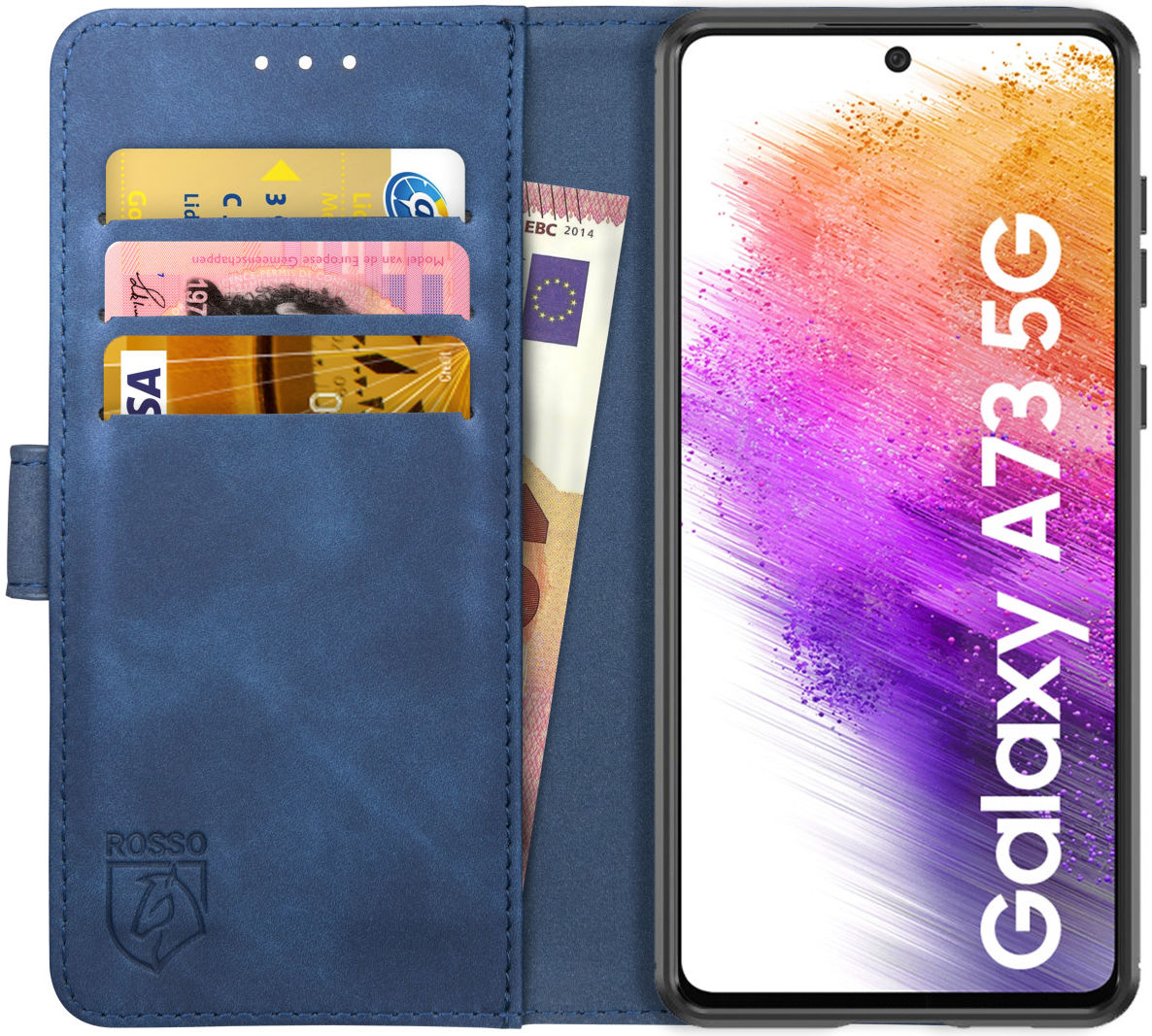 Rosso Element Samsung Galaxy A73 Hoesje Book Cover Blauw afbeelding 1